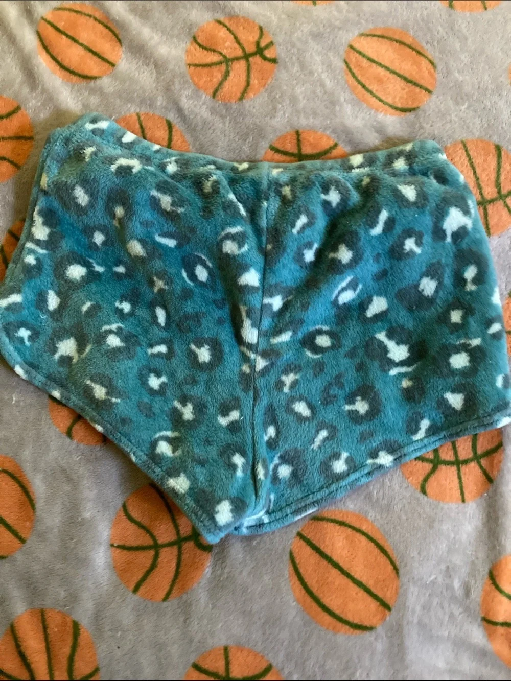 Justice Teal Leopard Plush Pajama Set - Teal & White Print size 14